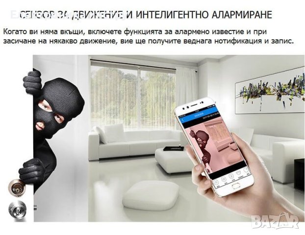 ICSEE Камери за наблюдение, Wifi, 360° Въртене, Full HD, Нощно виждане, Микрофон, Бяла, снимка 4 - Комплекти за видеонаблюдение - 42389269