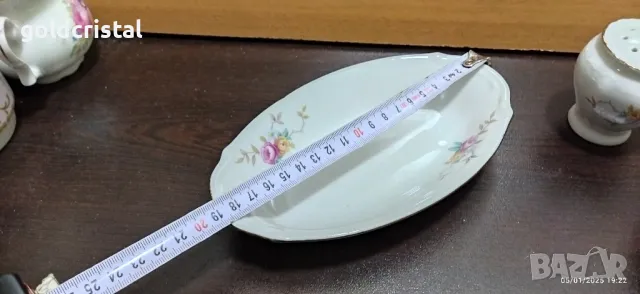 Стар български порцелан чинии и солница , снимка 8 - Антикварни и старинни предмети - 48699062