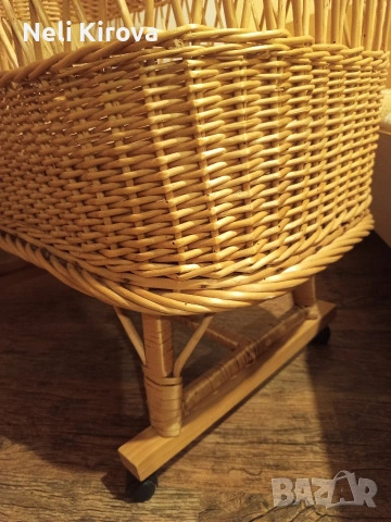  Естествен плетен бебешки кош , снимка 5 - Бебешки легла и матраци - 53888856