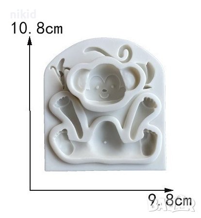 Маймуна Маймунка на части силиконов молд форма украса торта фондан шоколад гипс, снимка 2 - Форми - 37217510