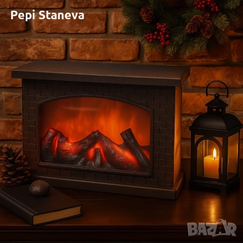 Декоративна LED камина с изкуствен пламък и звук – уют без риск и без отопление, снимка 5 - Други - 52166557
