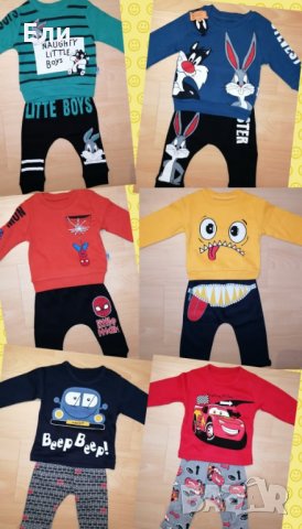 НАМАЛЕНИ нови комплекти за бебе-момче от 2 части,р-ри 68,74,80,86