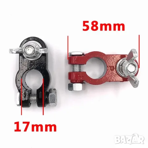 Оловни клеми за акумулатор 6 и 12 V, снимка 2 - Аксесоари и консумативи - 55862055