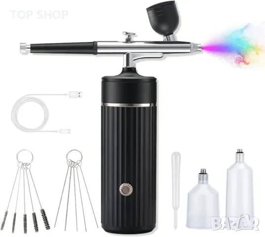 Комплект Airbrush Акумулаторен безжичен компресор Airbrush, снимка 3 - Гедорета - 48785140