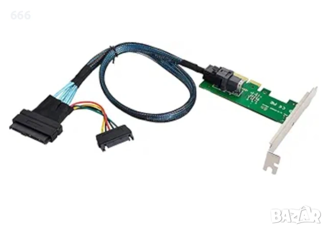 PCI-E 3.0 4.0 към SFF-8643 адаптер за карта и U.2 U2 SFF-8639 NVME PCIe SSD кабел за дънна платка , снимка 6 - Друга електроника - 53237130