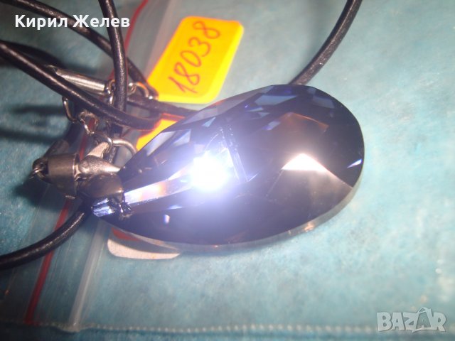 КРАСИВ ФАСЕТИРАН КРИСТАЛЕН АРТ ДЕКО СТИЛ МЕДАЛАЛЬОН 18038, снимка 8 - Колиета, медальони, синджири - 35119836