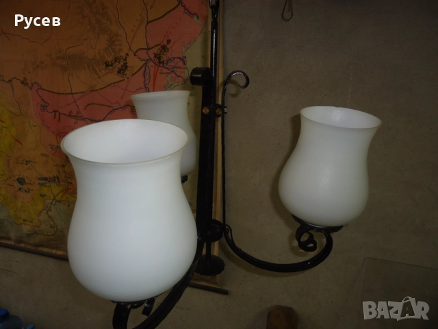 Ретро полилей от ковано желязо, снимка 2 - Лампи за таван - 52683731