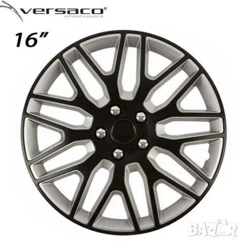 Тасове Versaco Dakar NC за 16'' джанти, черно-сребристи, комплект от 4 броя