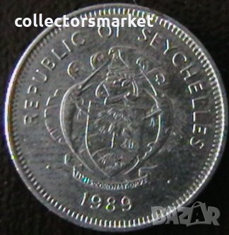 25 цента 1989, Сейшели, снимка 2 - Нумизматика и бонистика - 35600488