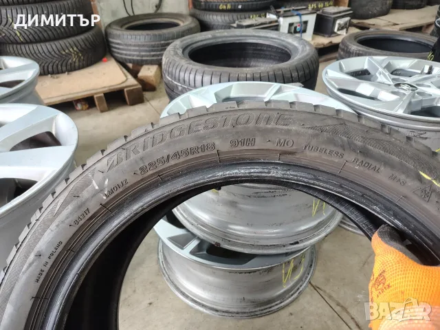 4бр.зимни гуми BRIDGESTONE 225 45 18 DOT22 цена за брой, снимка 7 - Гуми и джанти - 55791500