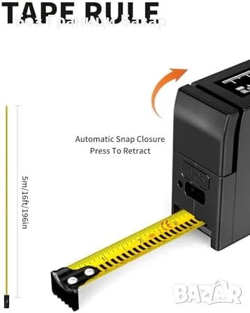 Нова 3 в 1 лазерна рулетка 60m, автоматични изчисления, дигитален екран, снимка 7 - Измервателни инструменти - 49525536