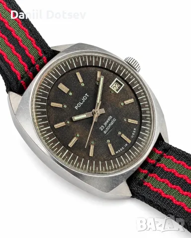 Vintage Poljot Automatic 23 Jewels – СССР – датник – ~39 мм – Made in USSR