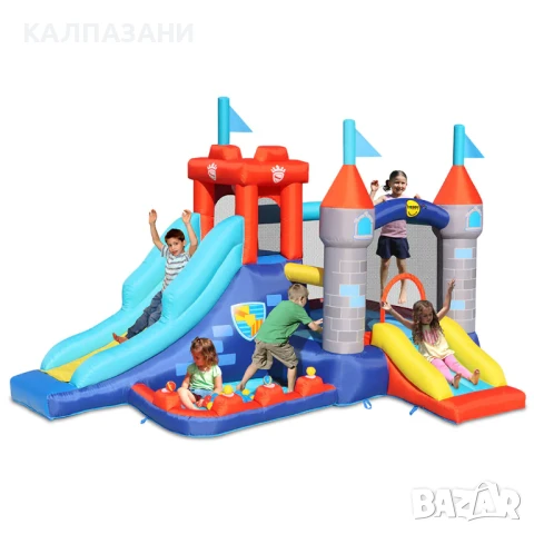 HAPPY HOP Батут замък с пързалка 400x280x265 9322, снимка 11 - Надуваеми играчки - 50447063
