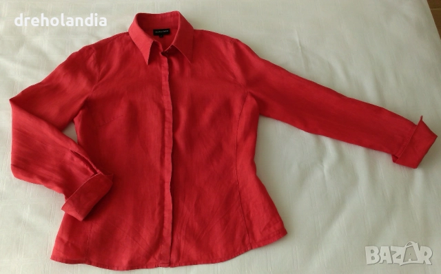 Червена ленена риза - М