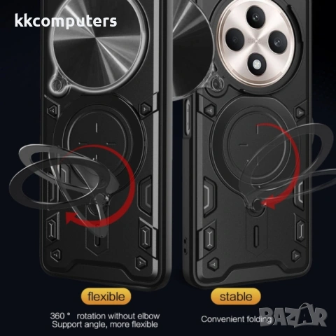 OPPO Reno12 F /12 FS 5G Удароустойчив CD Texture /Ring Holder Калъф и Протектор, снимка 4 - Калъфи, кейсове - 53074962