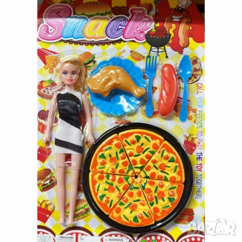 Детски комплект „Snack Time“ с кукла и играчки храна, снимка 2 - Кукли - 52054215