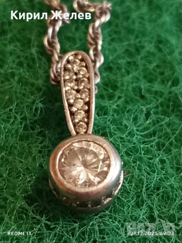 Марково скъпоценно сребърно фешън АРТ колие с циркон 40145, снимка 3 - Колиета, медальони, синджири - 52863256