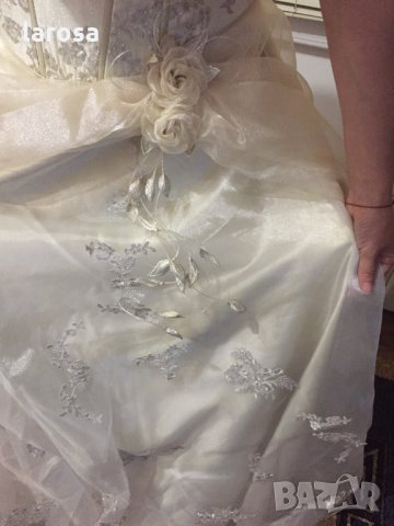 Сватбена,Булчинска(бална) рокля цвят шампанско, снимка 7 - Сватбени рокли - 29704443