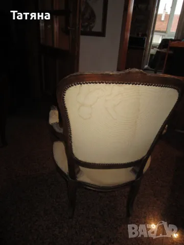 Старинен стол -СТИЛ ЛУИ 14  -ГОБЛЕНОВА ДАМАСКА, снимка 3 - Антикварни и старинни предмети - 49702011