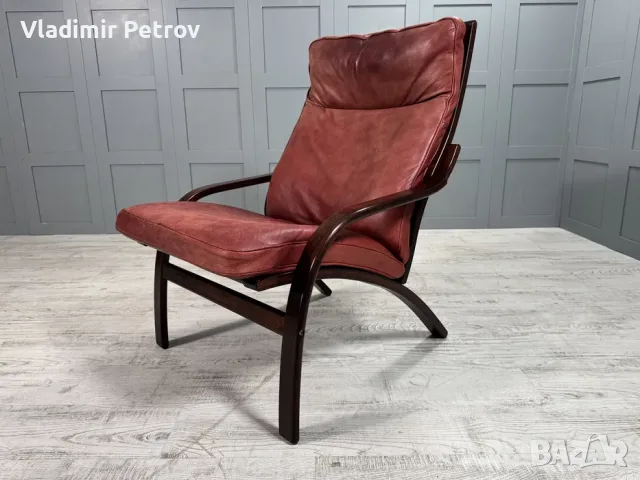 Датско кожено кресло Stouby Д1124, снимка 3 - Дивани и мека мебел - 55980124