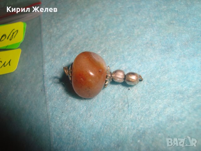 СТАР НАКИТ РЕТРО МЕДАЛЬОН ПОСРЕБРЕН с КАРНЕОЛ 10702, снимка 4 - Антикварни и старинни предмети - 35596741