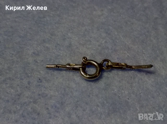 СТАРА СРЕБЪРНА КАРАБИНКА ЗАКОПЧАЛКА За КОЛИЕ ЛАНЕЦ ВЕРИЖКА ГРИВНА РОДИРАНО СРЕБРО 925 ITALY 22358, снимка 5 - Колиета, медальони, синджири - 50510804