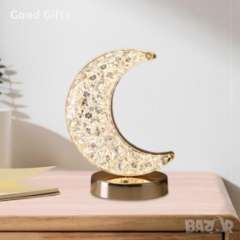 LED декоративна настолна лампа Луна, сензорна, трицветна, затъмняваща, снимка 9 - Лед осветление - 42308912