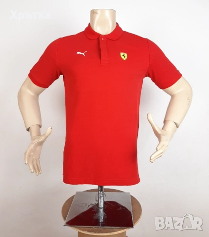 Puma x Ferrari - Оригинална мъжка тениска с яка размер S, снимка 2 - Тениски - 53010992