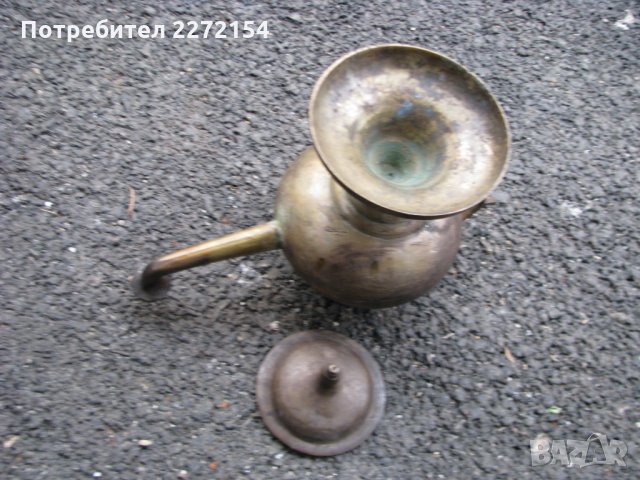 Бронзова маслена лампа, снимка 3 - Антикварни и старинни предмети - 30092573