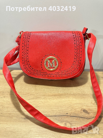 Червена дамска чанта с дълга дръжка , снимка 3 - Чанти - 44933681