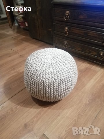 Плетен пуф, снимка 3 - Други - 35417467