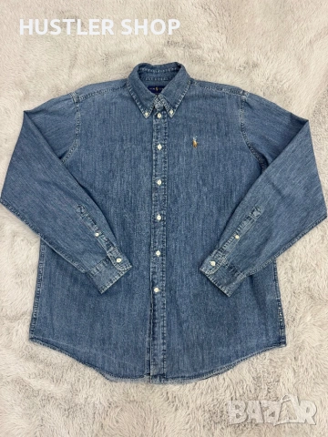 Мъжка дънкова риза RALPH LAUREN. Размер L, снимка 3 - Ризи - 54150065