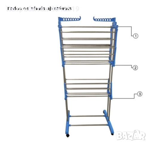 Сгъваем сушилник за дрехи на колелца – практична стойка за сушене на пране, снимка 14 - Други стоки за дома - 52379359