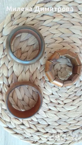 Масивни дървени гривни / Висулка Опалит , снимка 6 - Гривни - 48376432