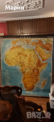 Географска карта, снимка 4 - Антикварни и старинни предмети - 47727527