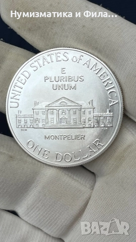 Сребърна монета САЩ 1 долар  1993 Харта на правата, снимка 2 - Нумизматика и бонистика - 52636351