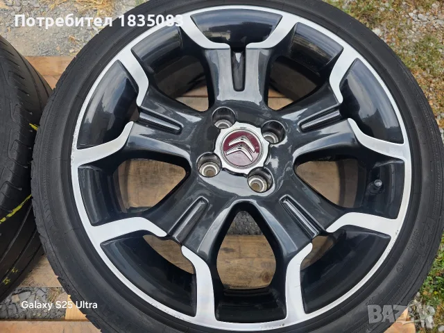 Лети джанти 17ки 4х108 Citroen + летни гуми 205/45/17 GoodYear, снимка 7 - Гуми и джанти - 55847844