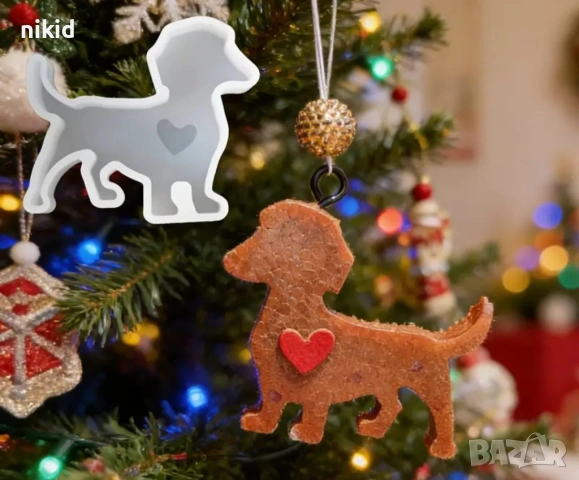 Ниско куче кученце Дакел голям дълбок силиконов молд форма фондан шоколад смола гипс свещ сапун