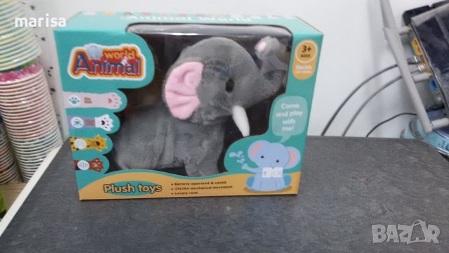 Плюшен слон ходещ със звук и ввключени батерии, в кутия - 3250, снимка 2 - Плюшени играчки - 38543944