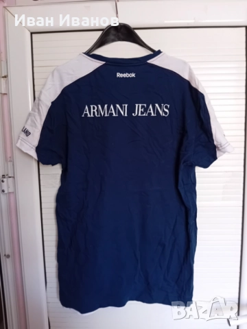 Оригинална тениска Armani x Reebok x Olimpia Milano, снимка 3 - Тениски - 51709441
