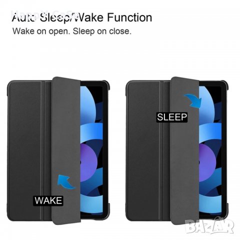 Apple iPad 9 8 7 10.2" / Air 5 4 10.9" / Mini 7 6 8.3" / Кожен калъф смарт кейс за таблет, снимка 4 - Таблети - 30299289