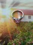 Златен пръстен бяло злато с камък СЪРЦЕ на Сваровски 18К, снимка 1