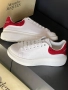 Alexander McQueen Дамски Бели Маратонки С Червен Акцент И Камъни👟Дамски Спортни Обувки Код E1088, снимка 5