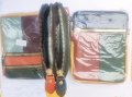 Унисекс кожена чантичка с дълга дръжка многоцветна тип пачуърк, снимка 4