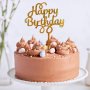 2880 Топер за торта Happy birthday сребрист или златист, снимка 1
