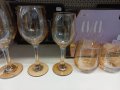 Тъмно златисти стъклени чаши за вино ,ракия ,вода и уиски -45лв за 6 броя в кутия