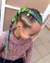 🎉Боксьорски Плитки🍀 Box braids Детски прически Опашки Бохо Туистъри Ариел Къдрици Афро Канекалон , снимка 4