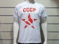 Нова мъжка бяла тениска с трансферен печат СССР звезда, Русия, снимка 5