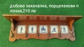 Уникална масивна дъбова закачалка с рафт отгоре и порцеланови плочки , снимка 6