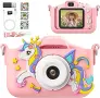 Нов Детски Дигитален Фотоапарат PHNIXGAM Pink Unicorn (1080P, 32GB Карта, Смарт Игри, MP3)  , снимка 1